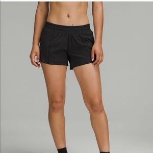 Black Lululemon Hotty Hot shorts 4 inch inseam low rise